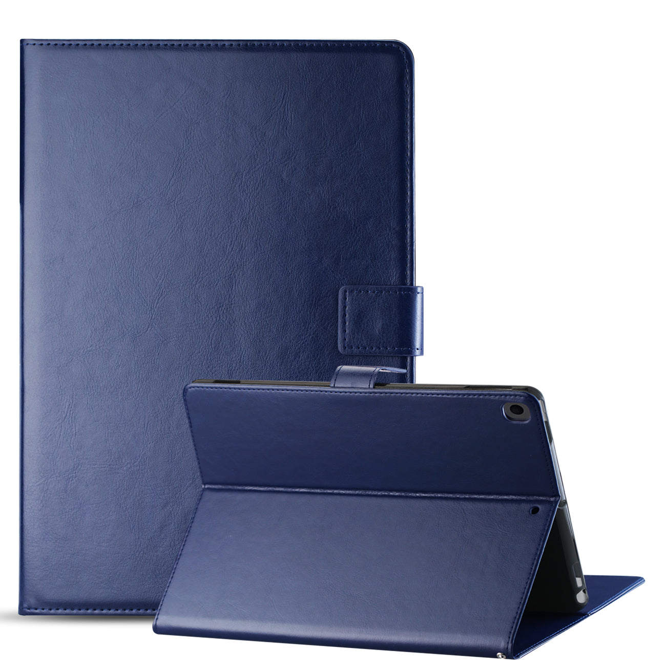 Reiko Leather Folio Cover Protective Case for 10.2" iPad 8 2020 or iPad 7 2019 In Navy